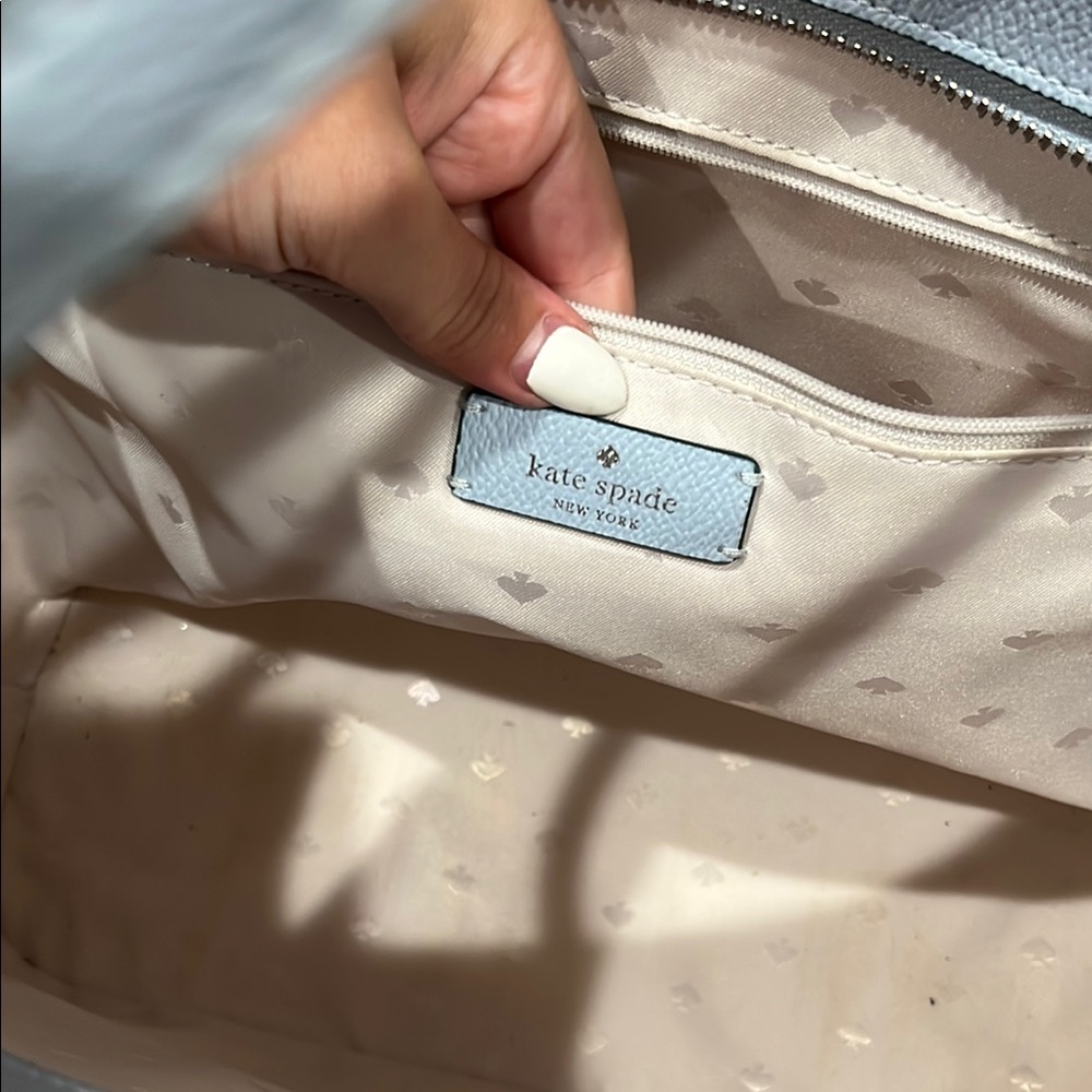 Kate Spade Blue Leather Tote Structured Design - Picture 8 of 8